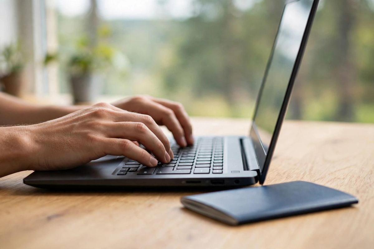Schengen visa cover letter sample UK template being typed for a UK application